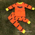 Kids clothing bat pajamas pant sets boutique clothing Halloween black pajamas Unisex orange Halloween pajamas sets